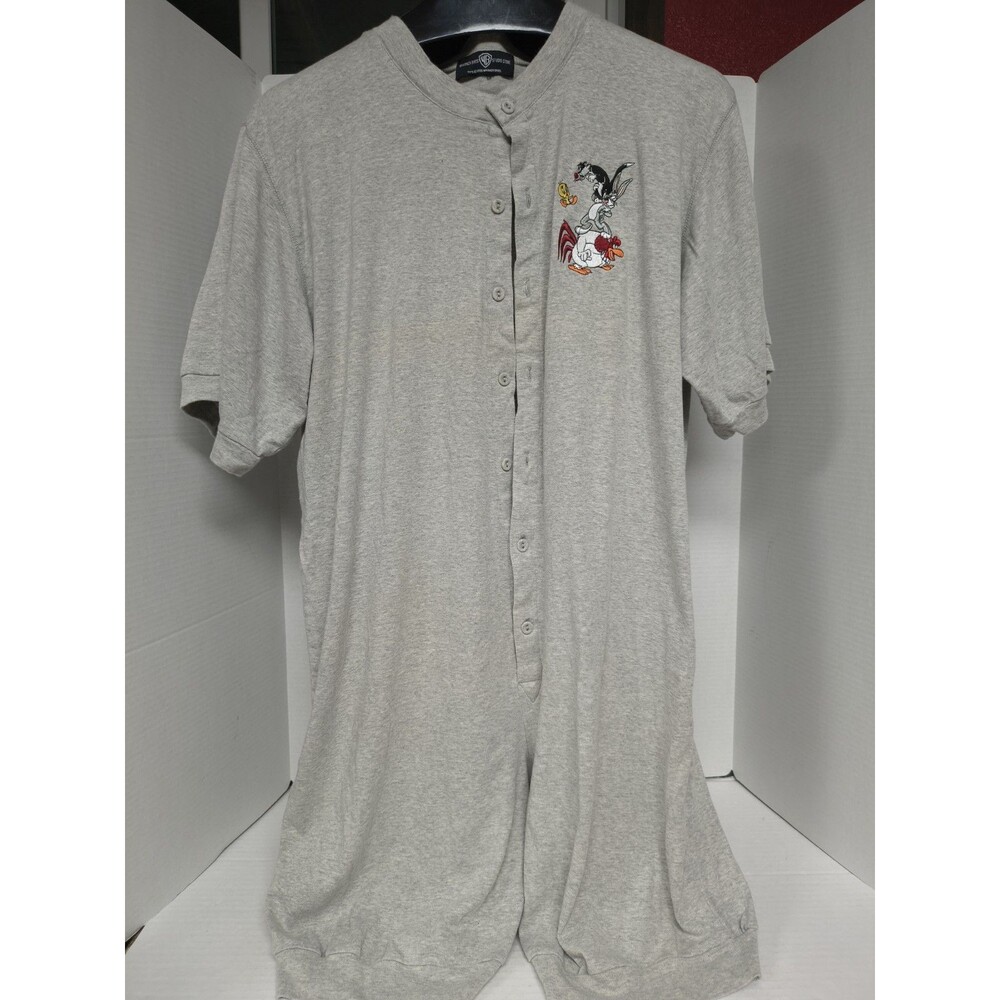 Acme Clothing grey vintage 1995 Warner Bros One piece pj's Measurements For Size